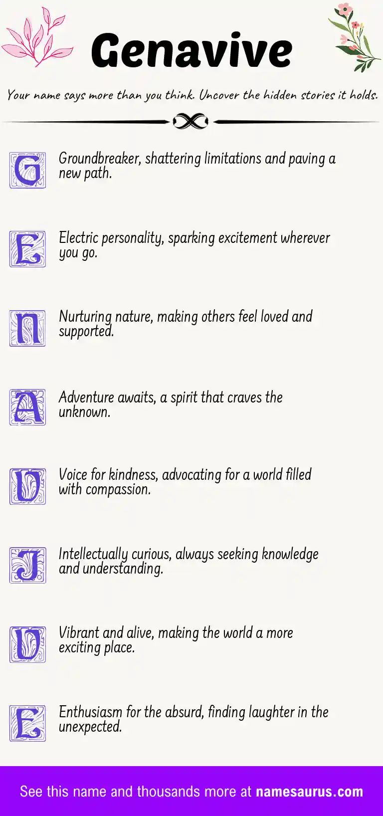 Acrostic poem about Genavive.