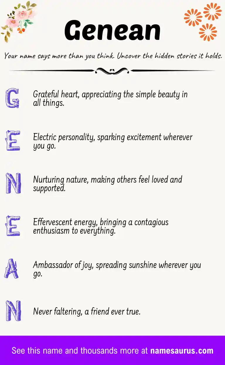 Acrostic poem about Genean.