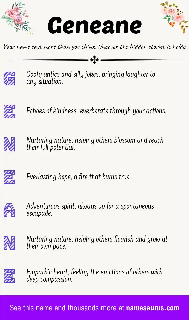 Acrostic poem about Geneane.