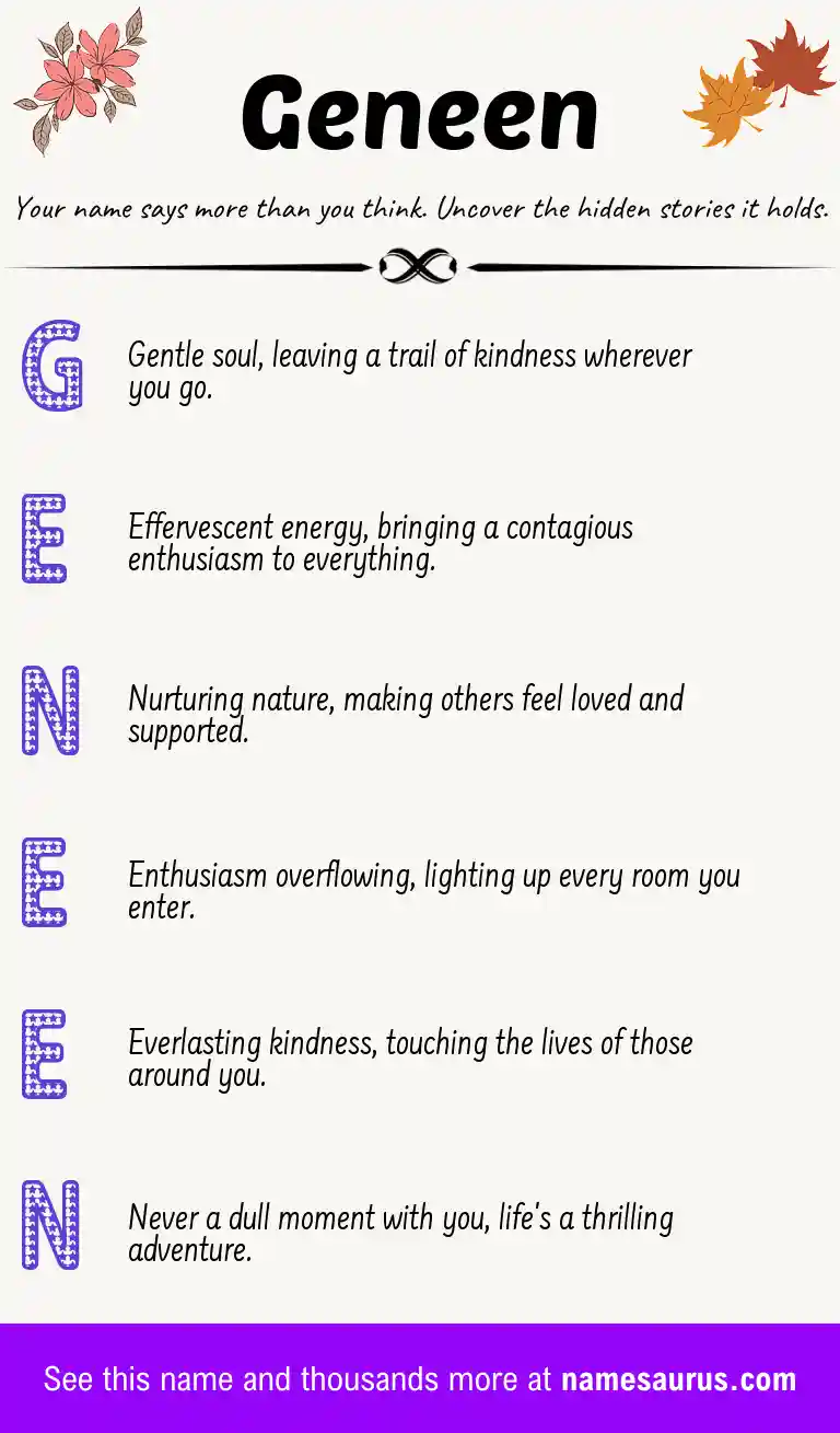 Acrostic poem about Geneen.