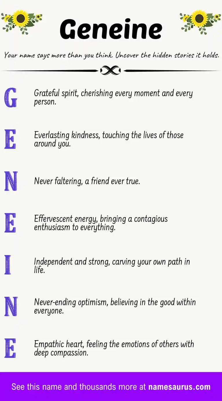 Acrostic poem about Geneine.