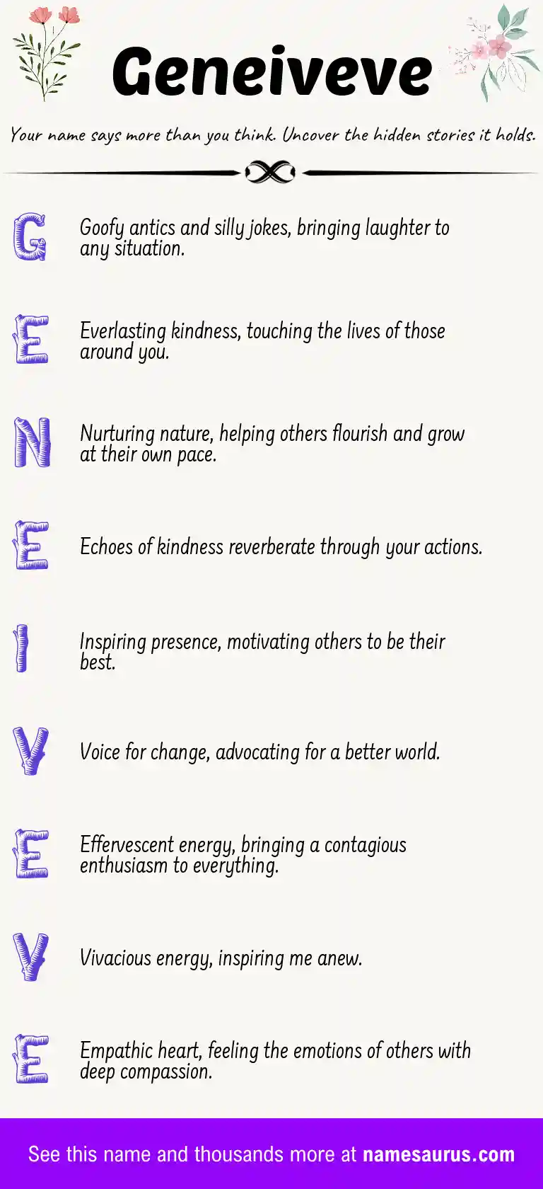 Acrostic poem about Geneiveve.