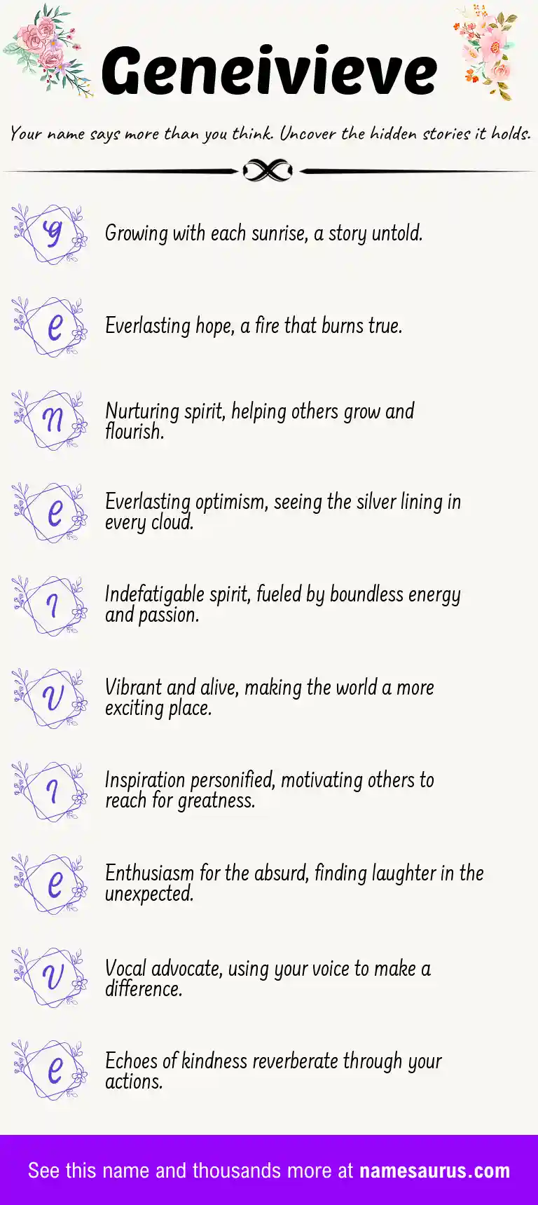 Acrostic poem about Geneivieve.