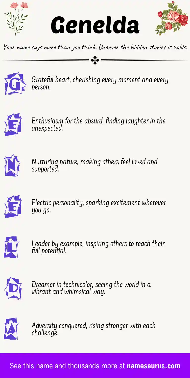 Acrostic poem about Genelda.