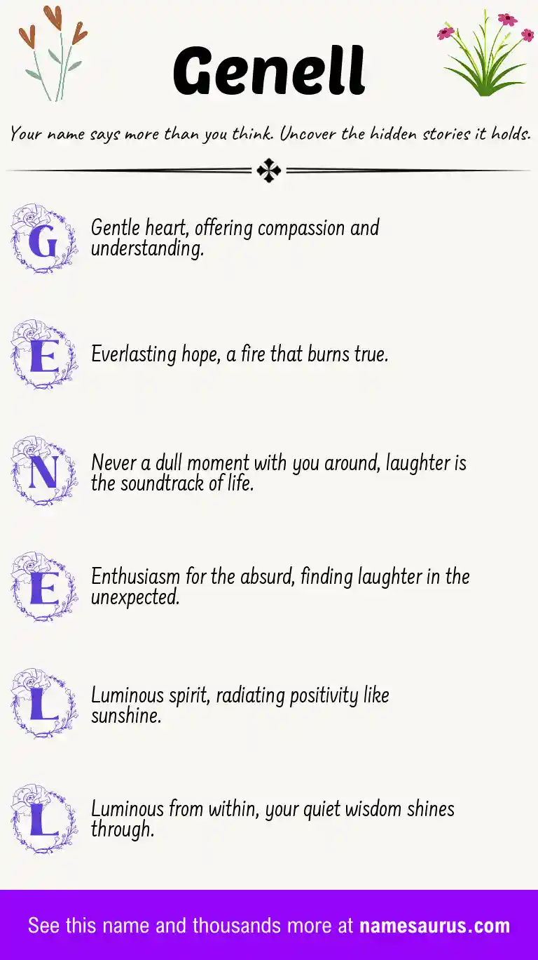 Acrostic poem about Genell.