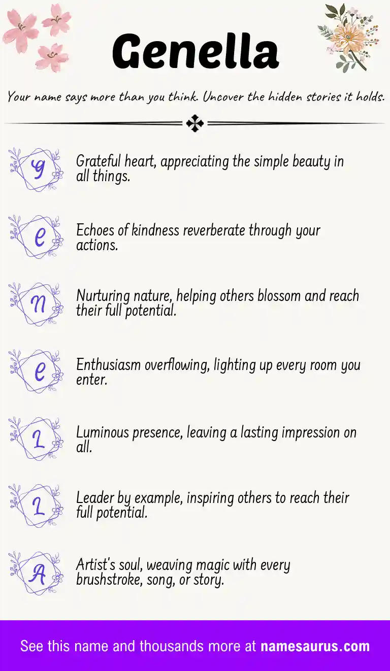 Acrostic poem about Genella.