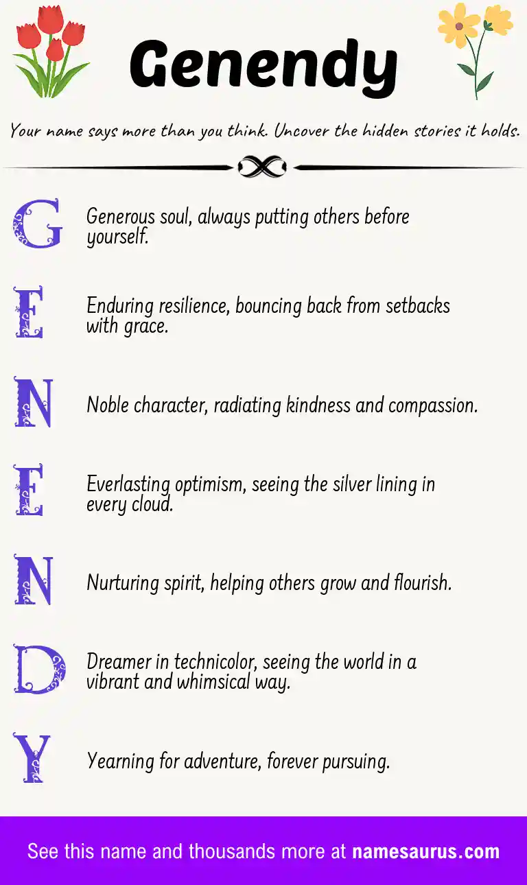 Acrostic poem about Genendy.
