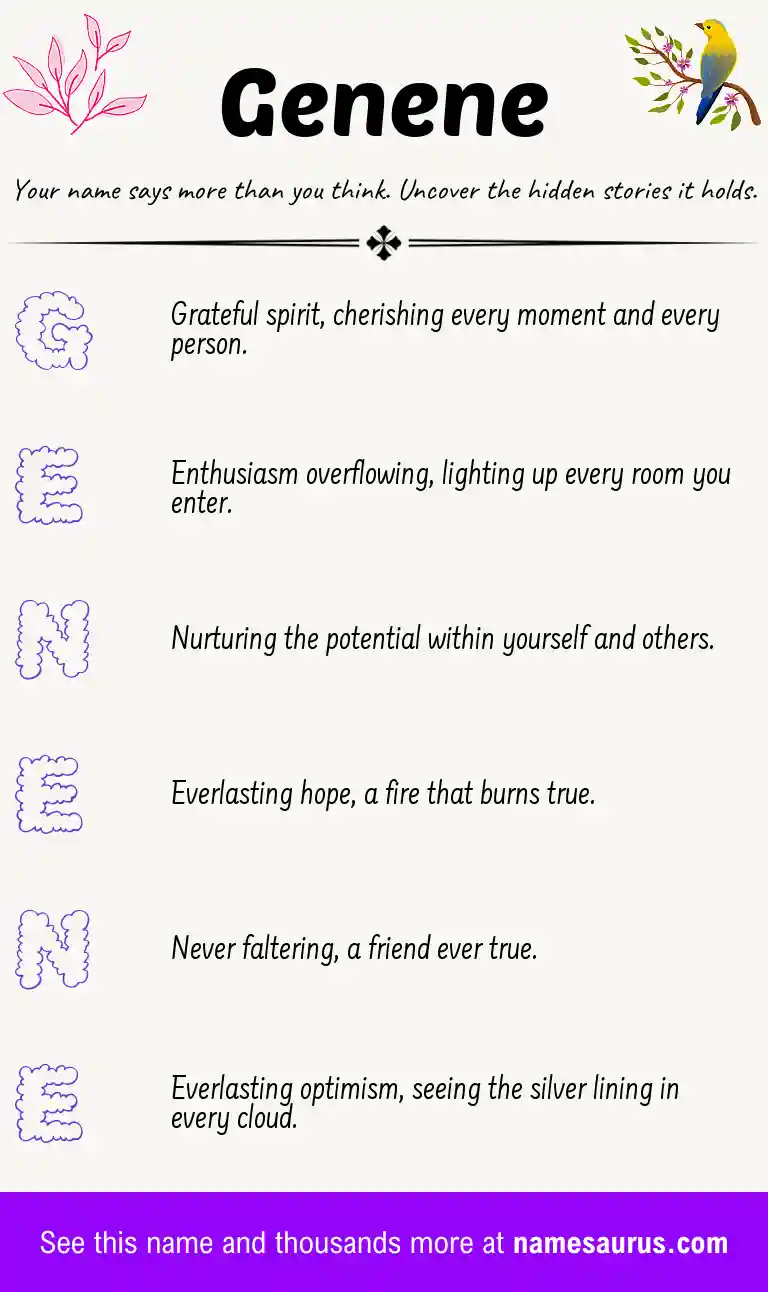 Acrostic poem about Genene.