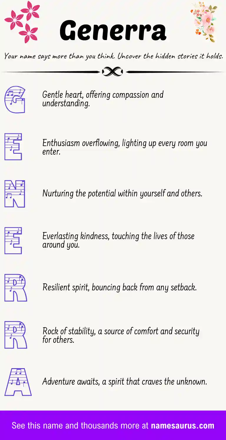 Acrostic poem about Generra.