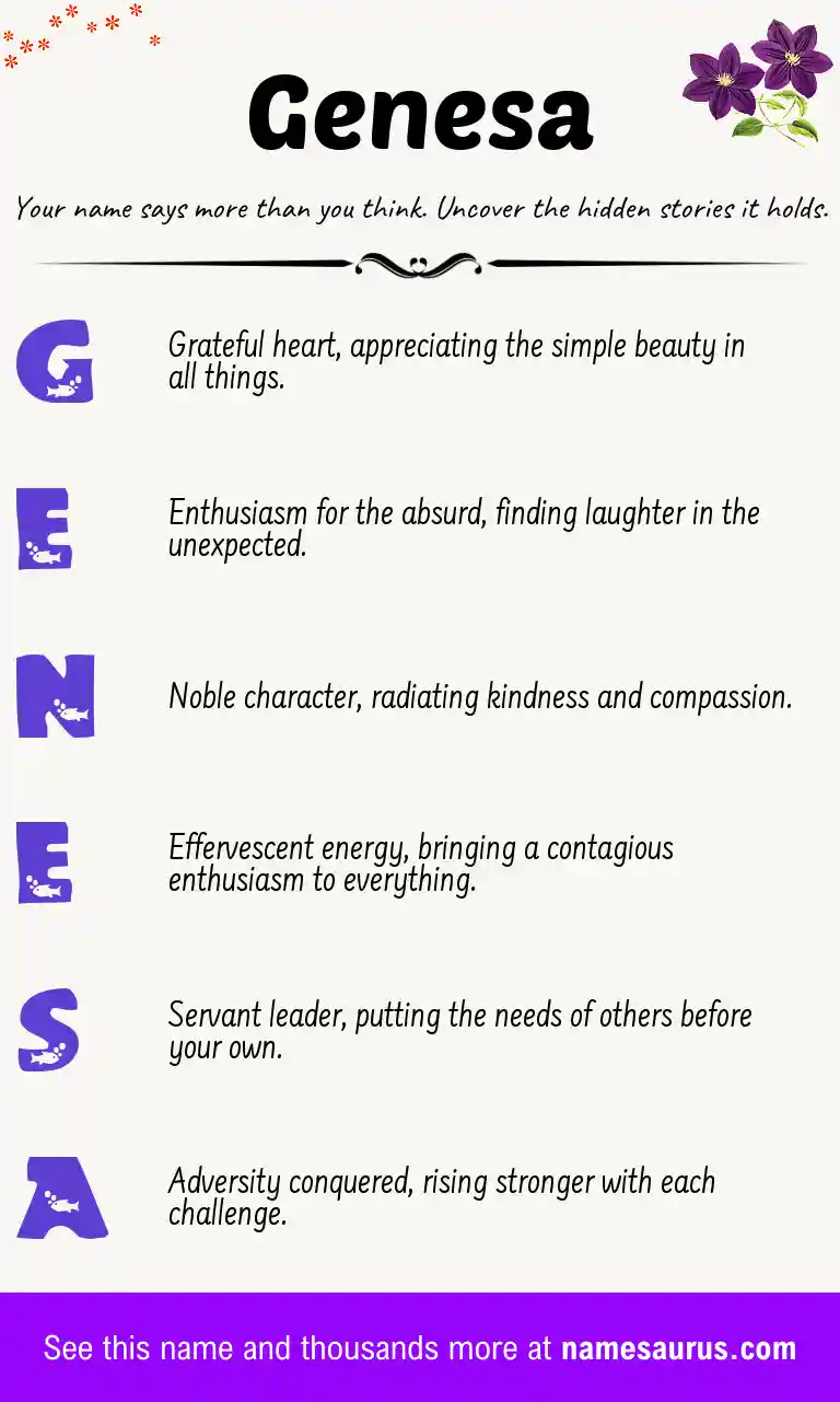 Acrostic poem about Genesa.