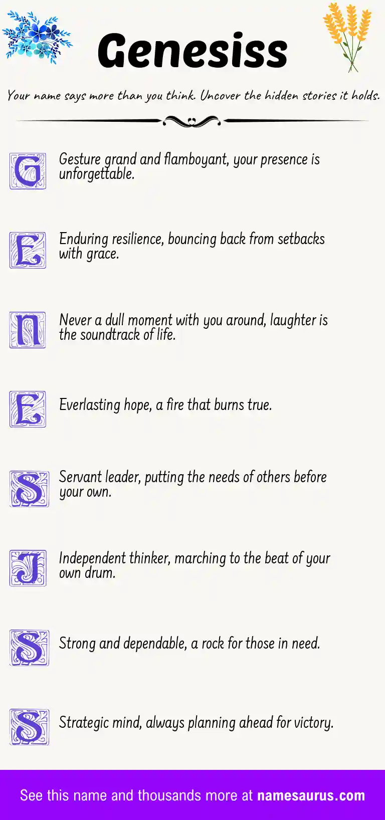 Acrostic poem about Genesiss.