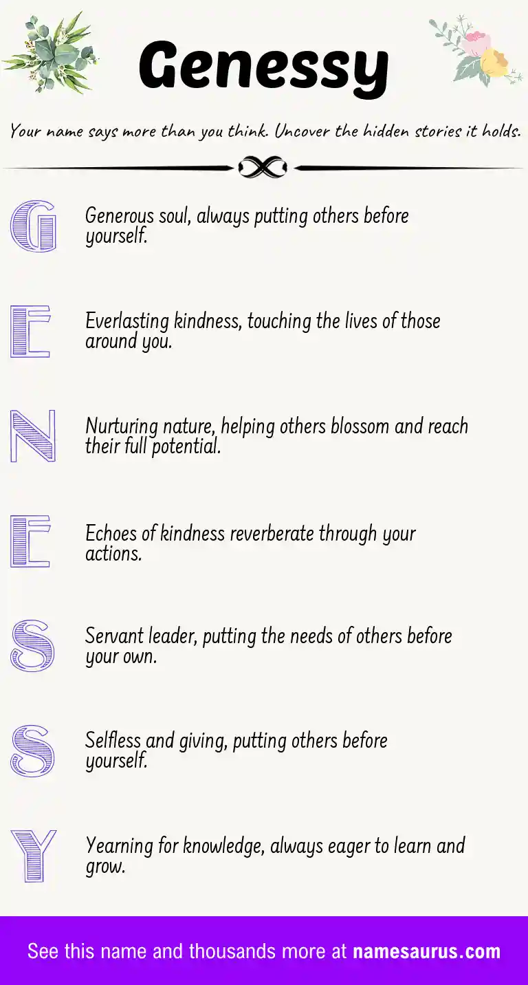 Acrostic poem about Genessy.
