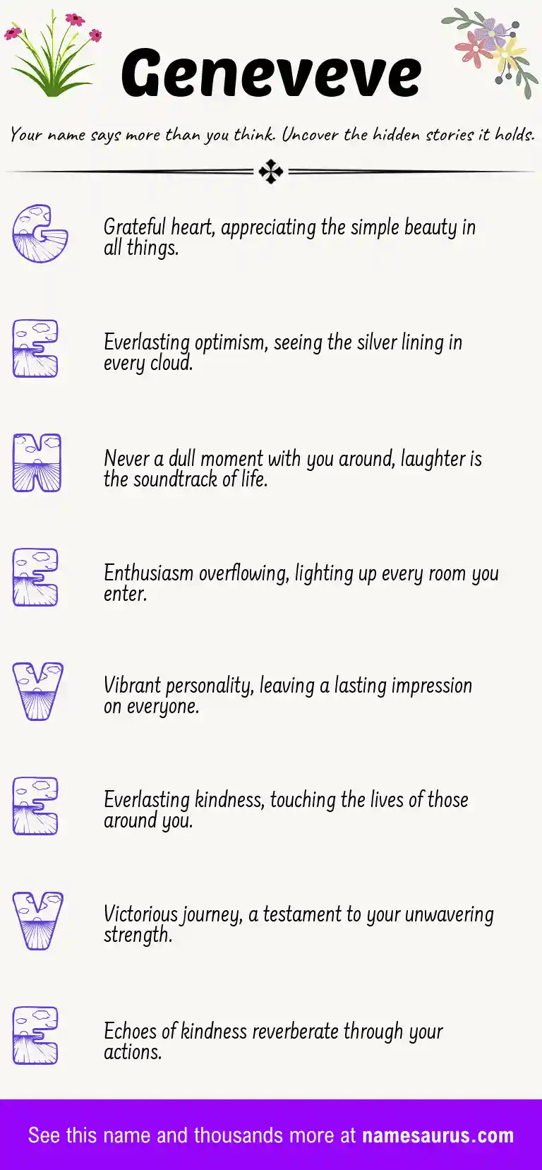 Acrostic poem about Geneveve.