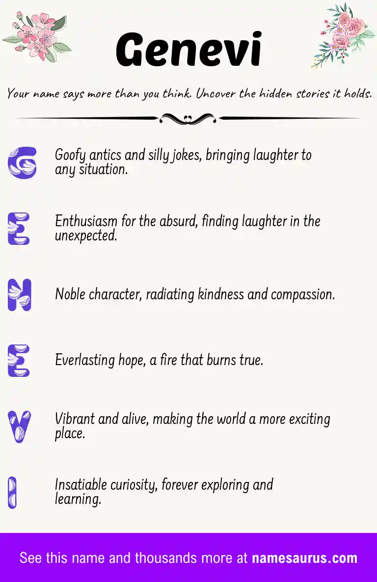 Acrostic poem about Genevi.