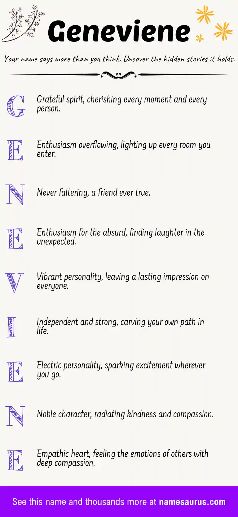 Acrostic poem about Geneviene.