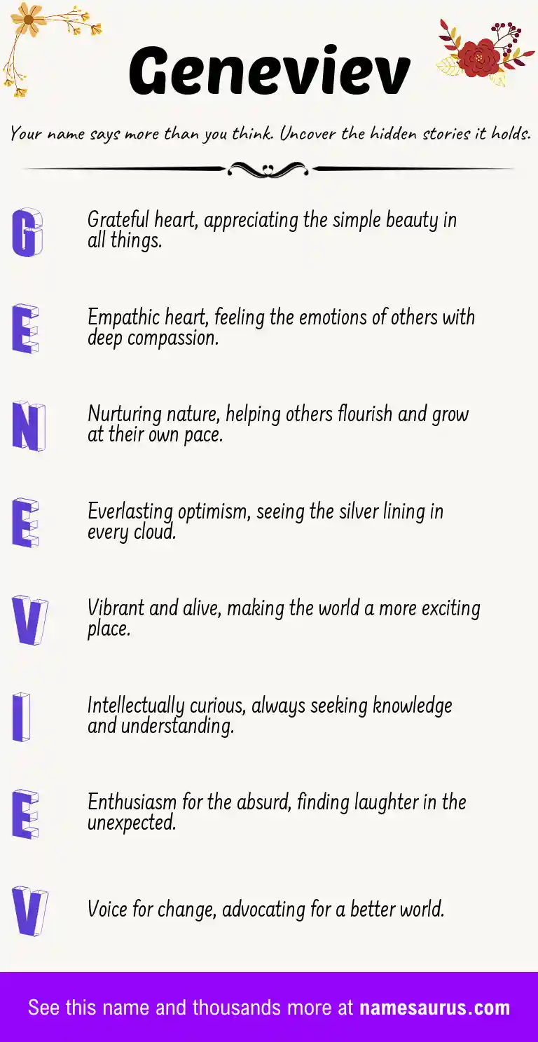 Acrostic poem about Geneviev.