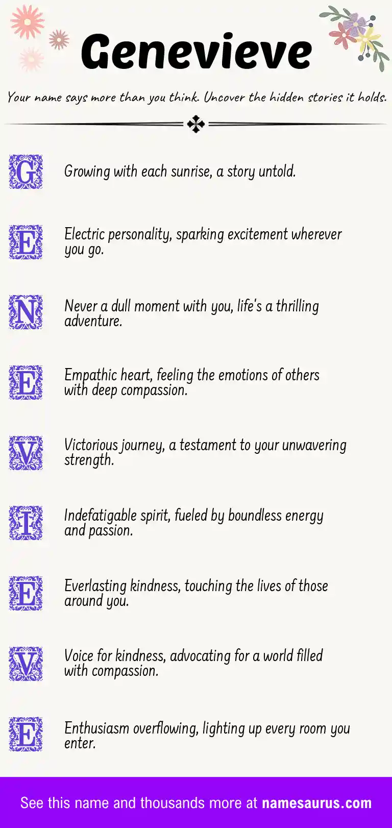 Acrostic poem about Genevieve.