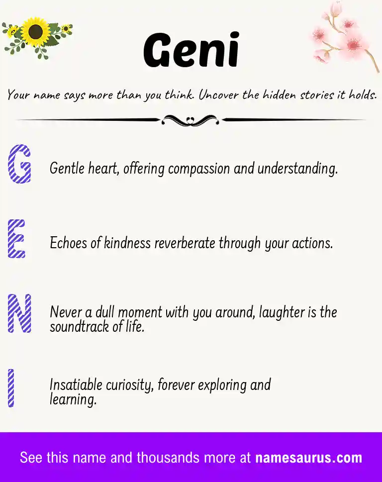 Acrostic poem about Geni.