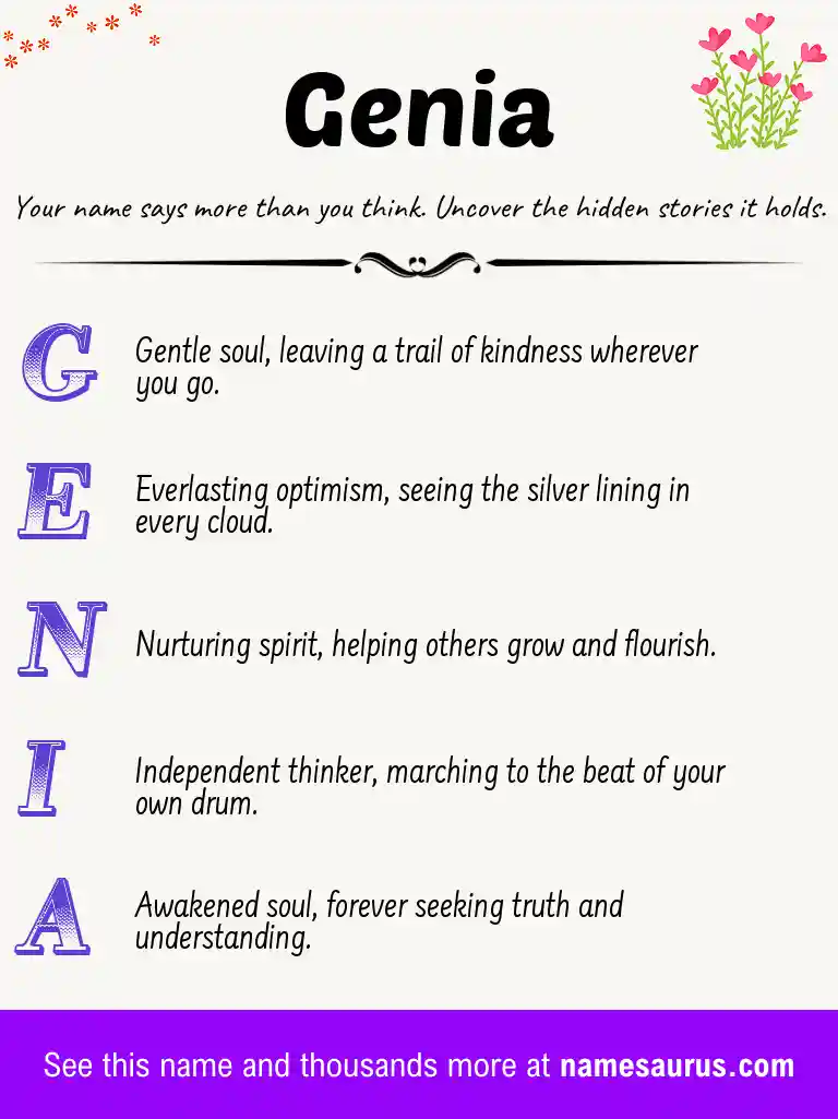 Acrostic poem about Genia.