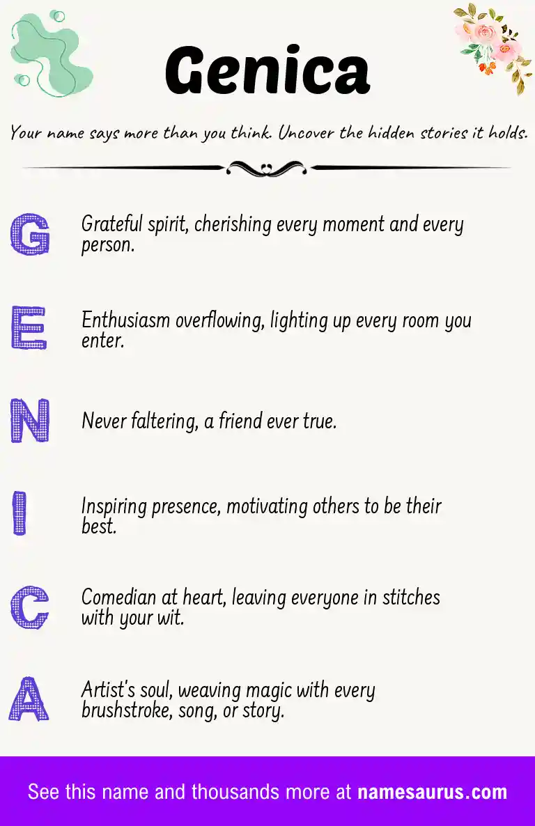 Acrostic poem about Genica.