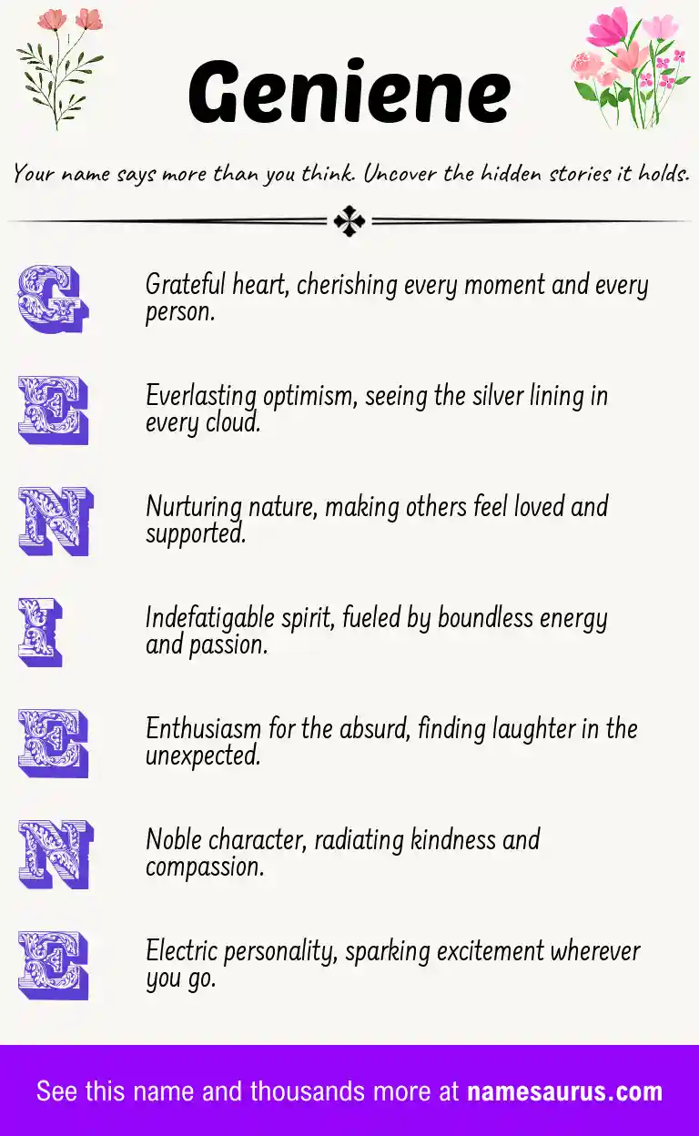 Acrostic poem about Geniene.