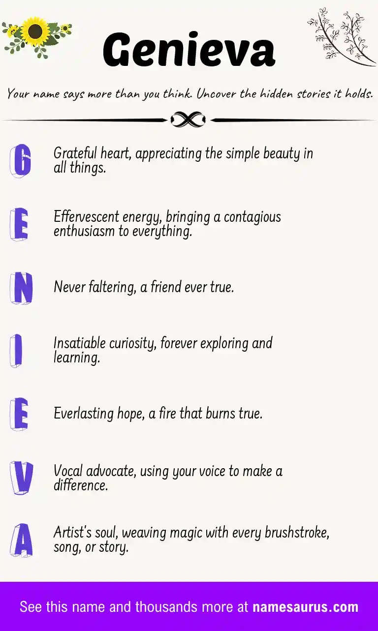 Acrostic poem about Genieva.