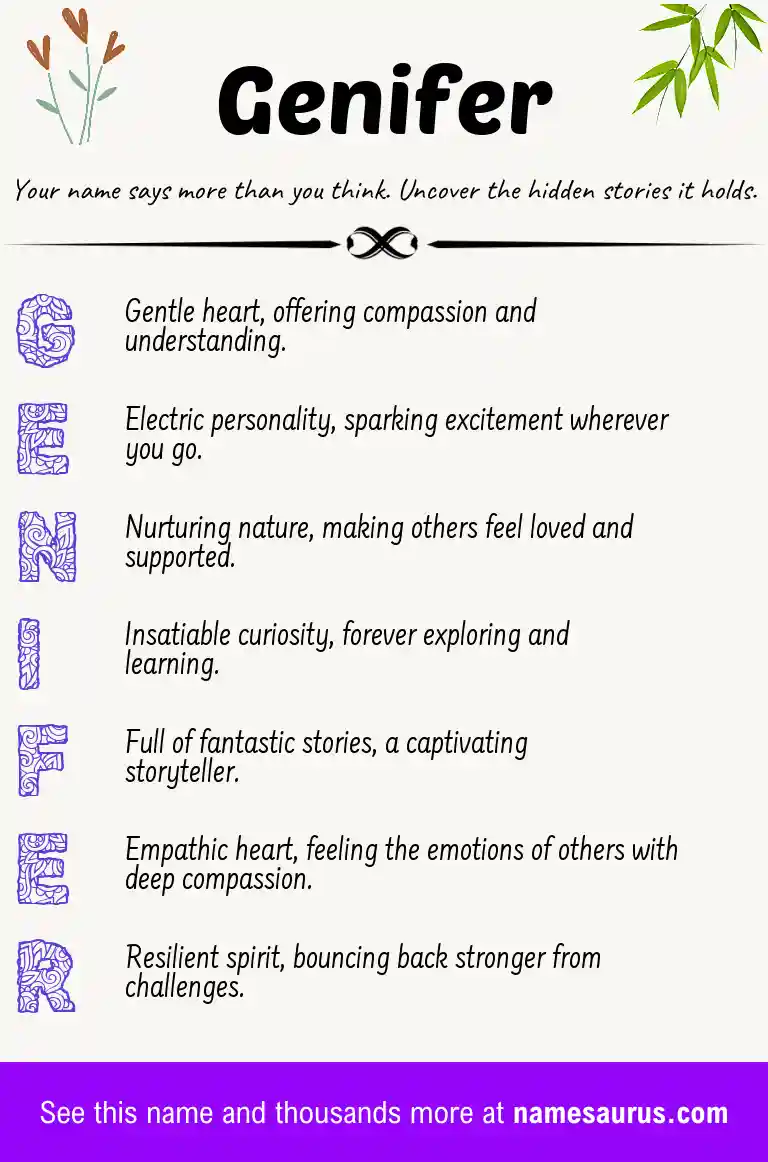 Acrostic poem about Genifer.