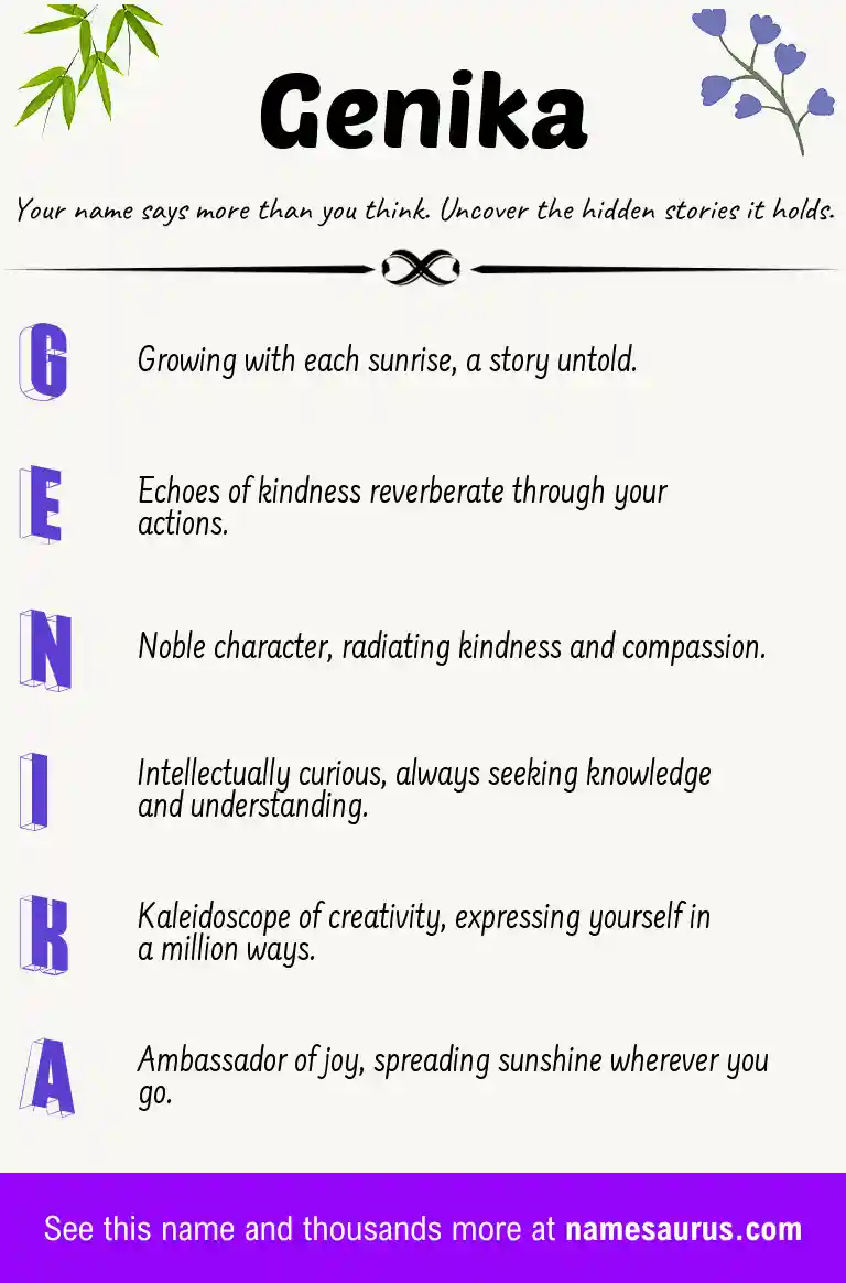 Acrostic poem about Genika.