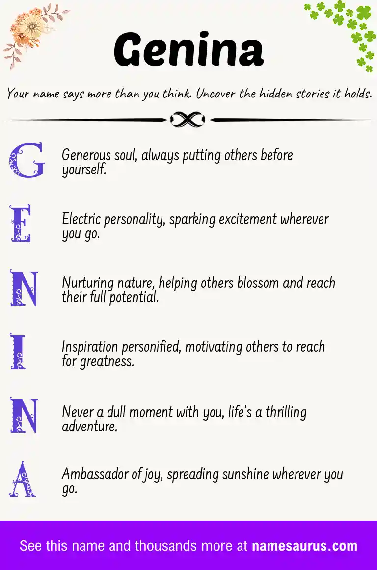 Acrostic poem about Genina.