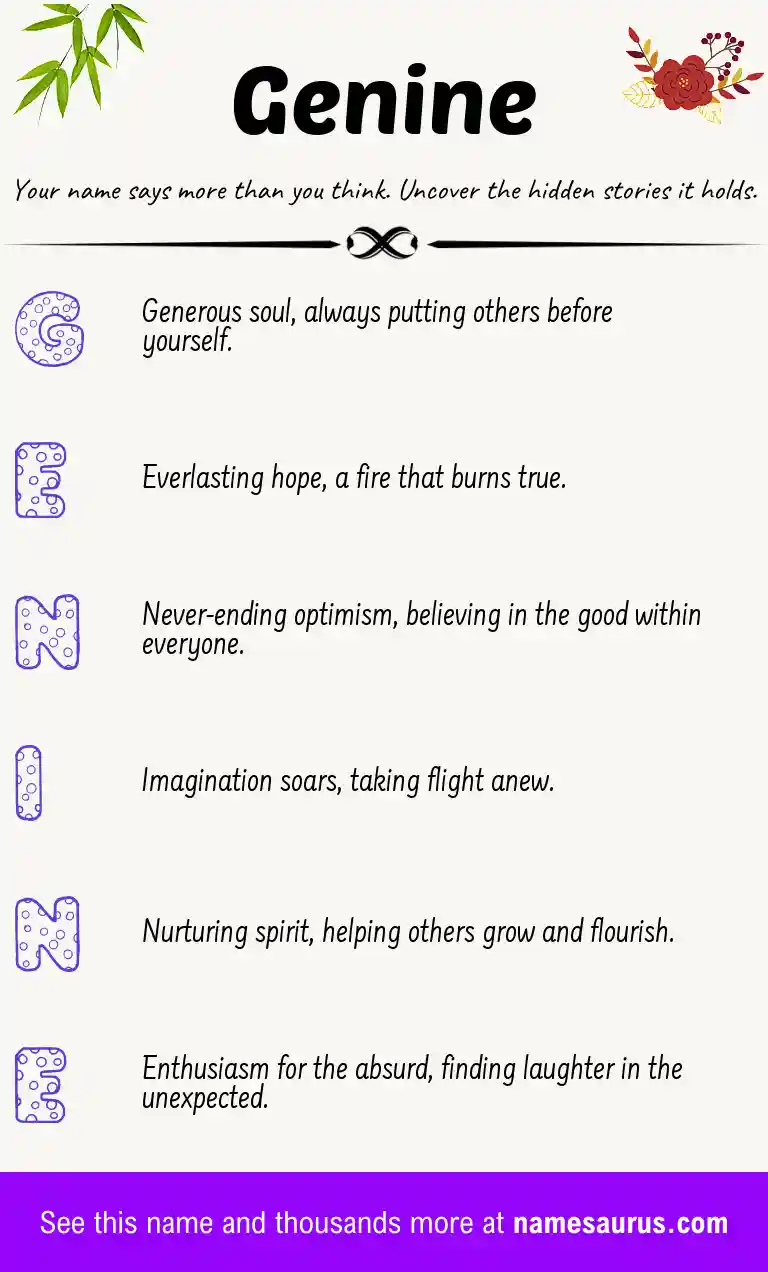 Acrostic poem about Genine.