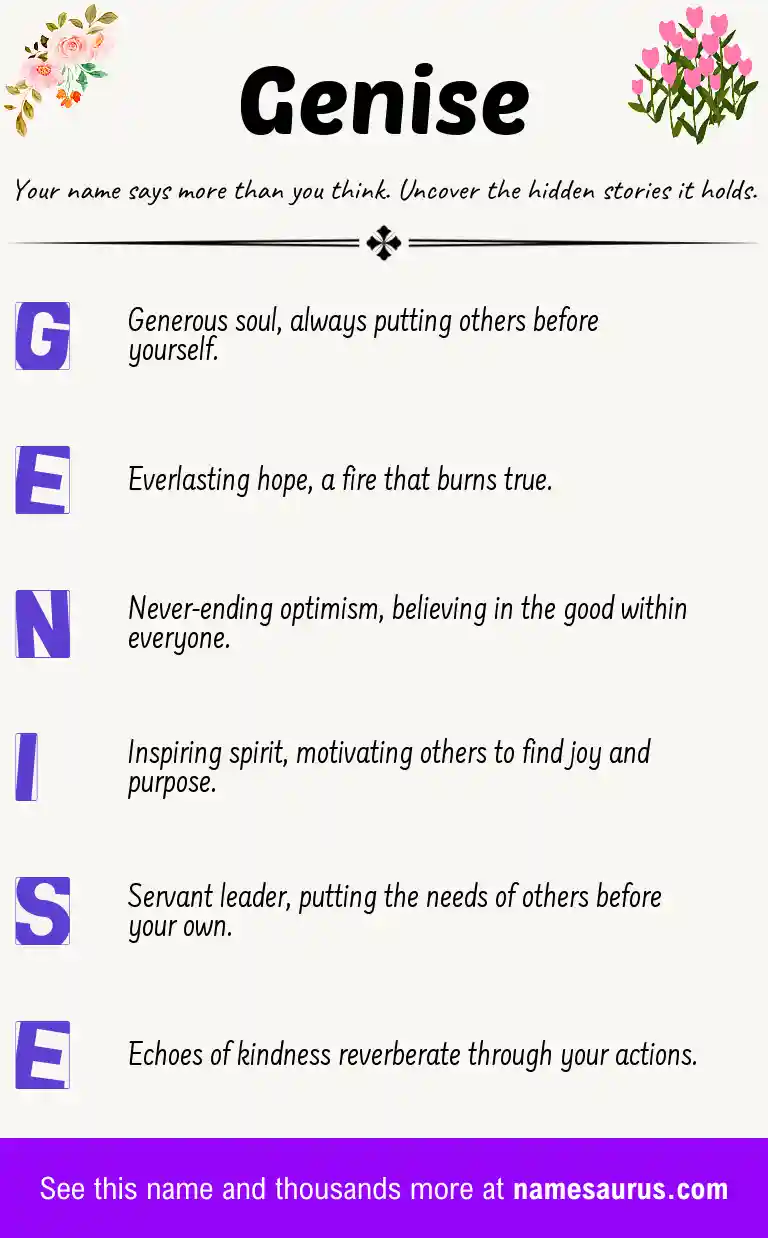 Acrostic poem about Genise.