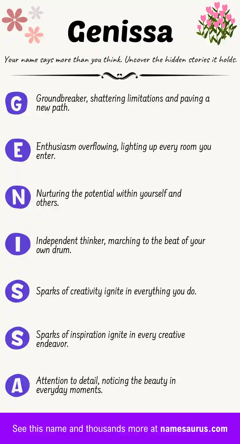 Acrostic poem about Genissa.