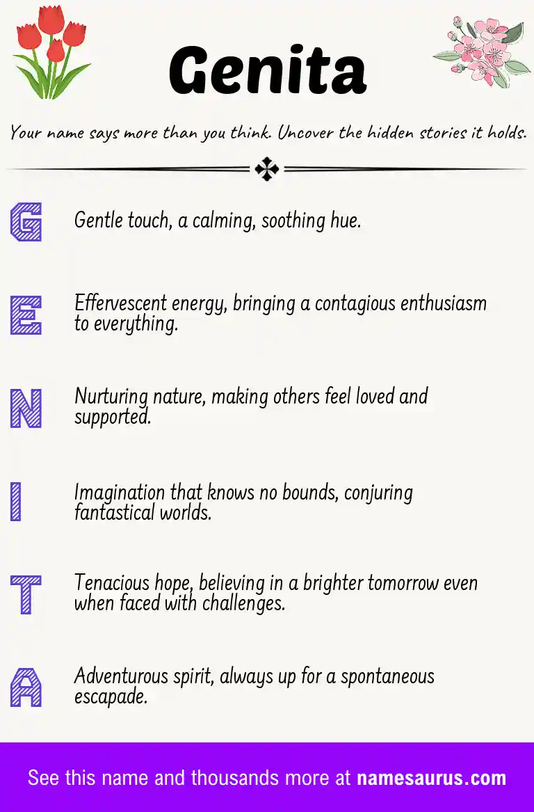 Acrostic poem about Genita.