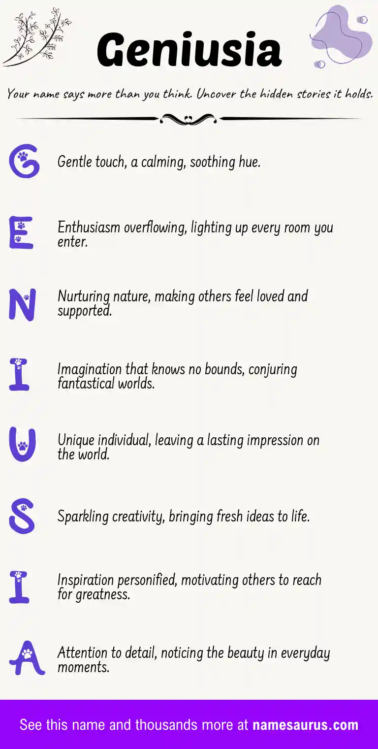 Acrostic poem about Geniusia.