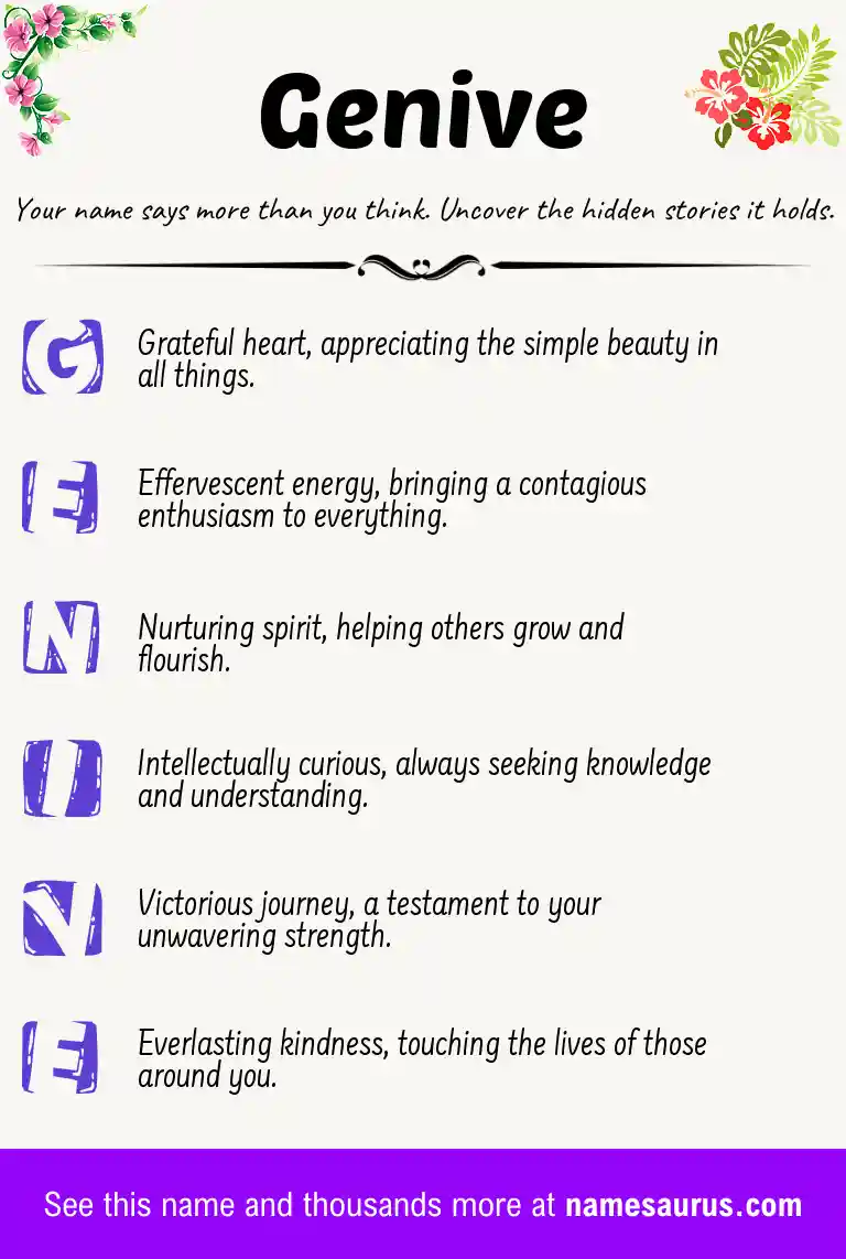 Acrostic poem about Genive.