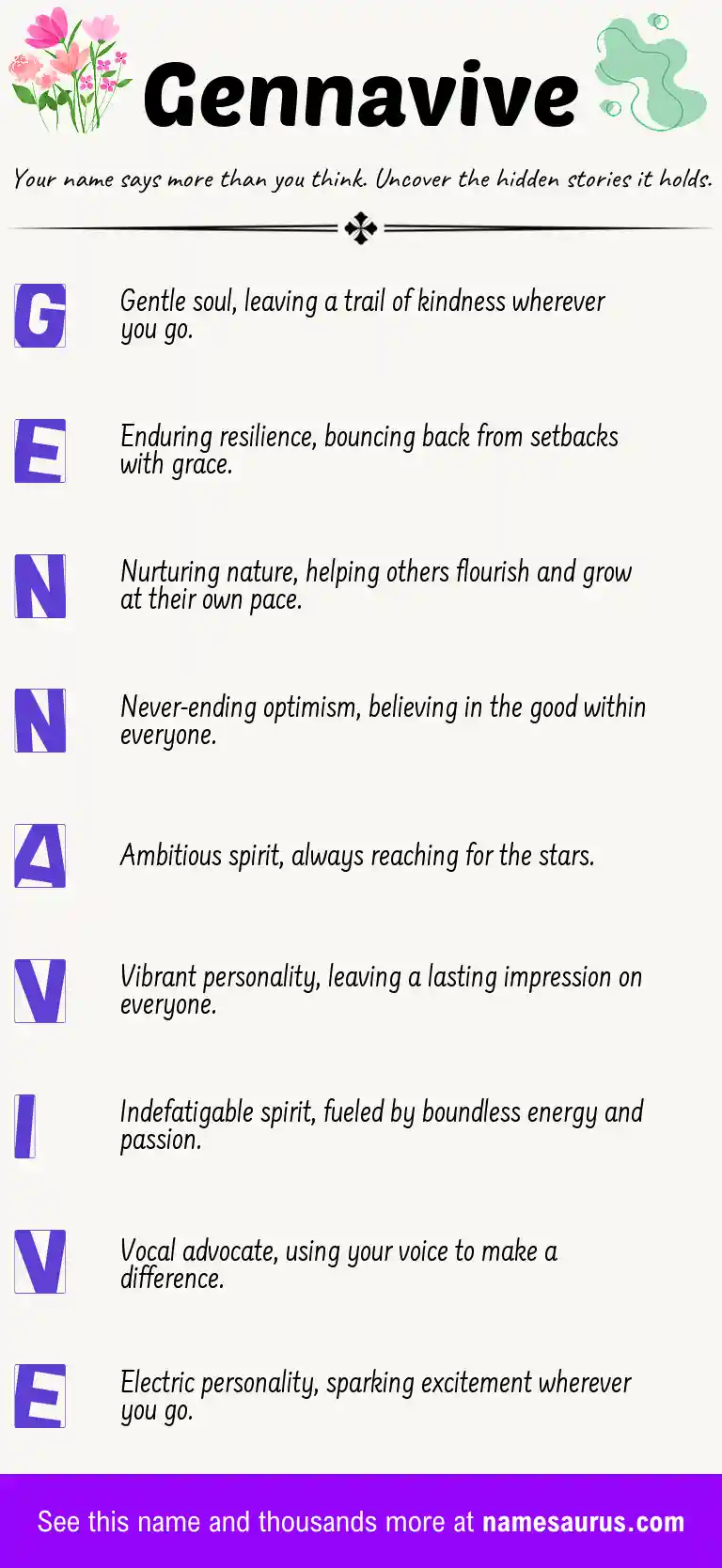 Acrostic poem about Gennavive.