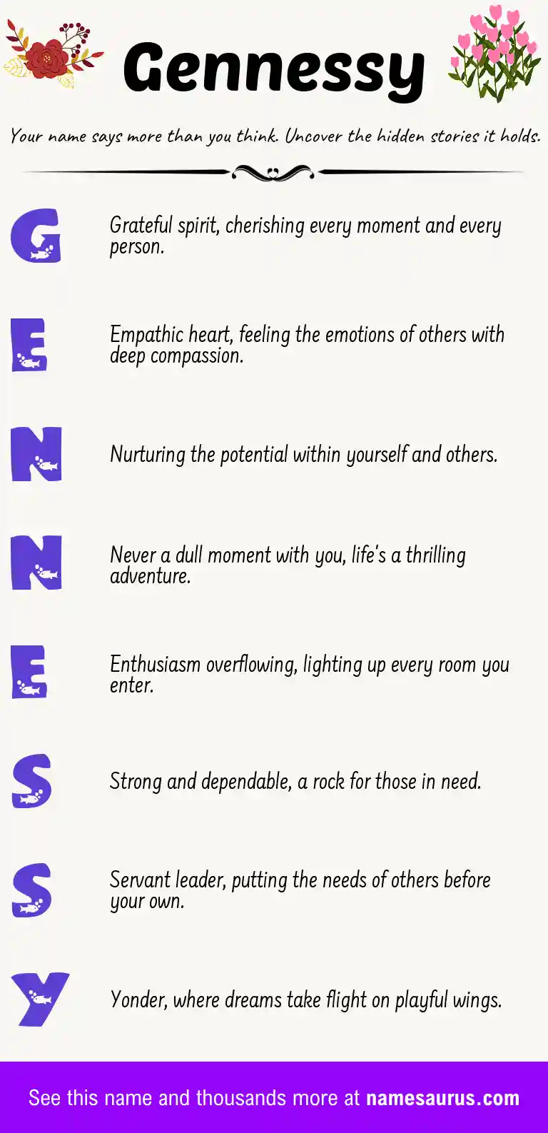 Acrostic poem about Gennessy.