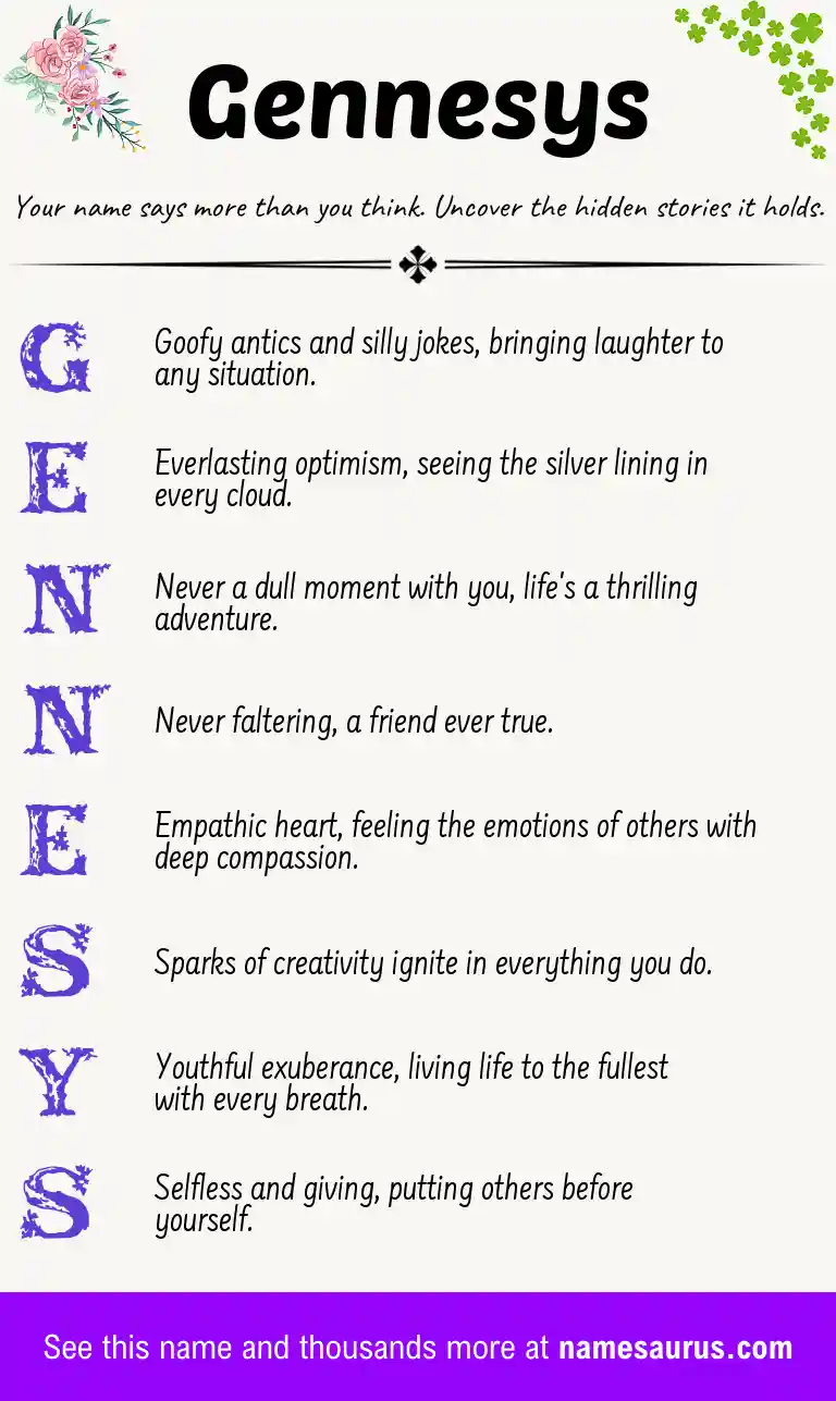 Acrostic poem about Gennesys.