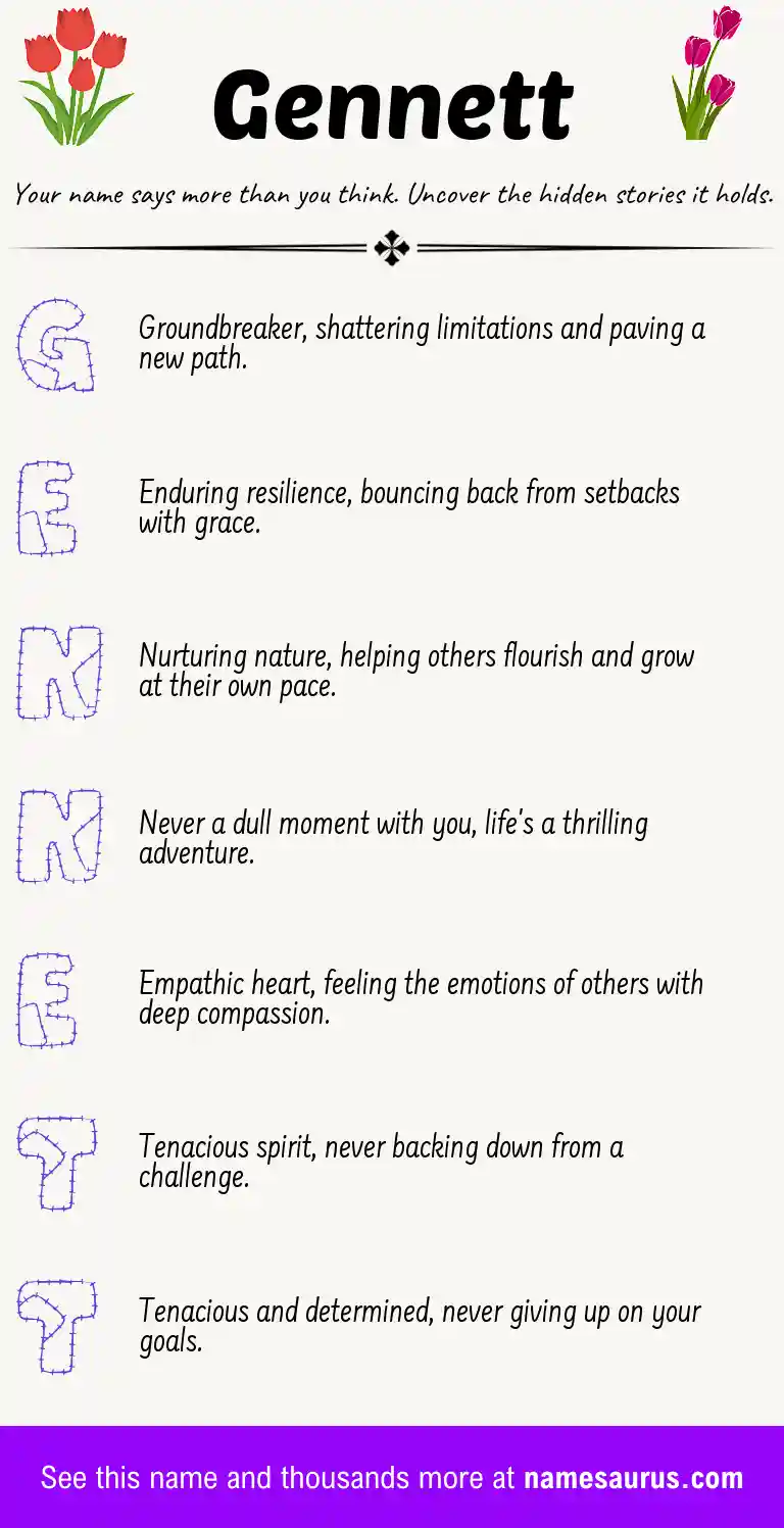 Acrostic poem about Gennett.