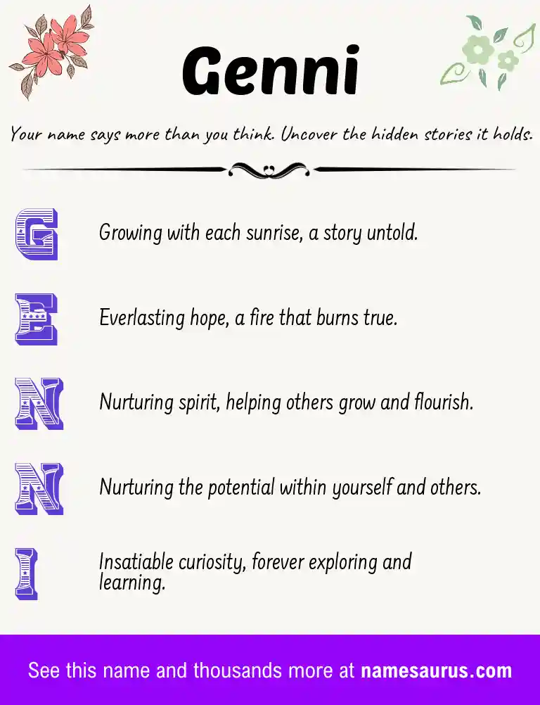 Acrostic poem about Genni.