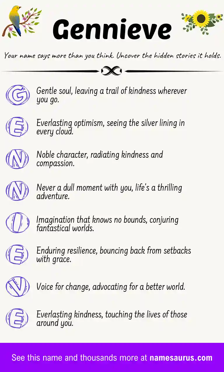 Acrostic poem about Gennieve.