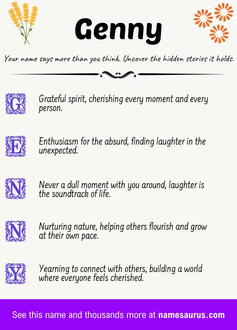 Acrostic poem about Genny.