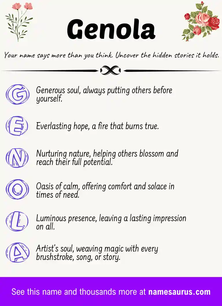 Acrostic poem about Genola.