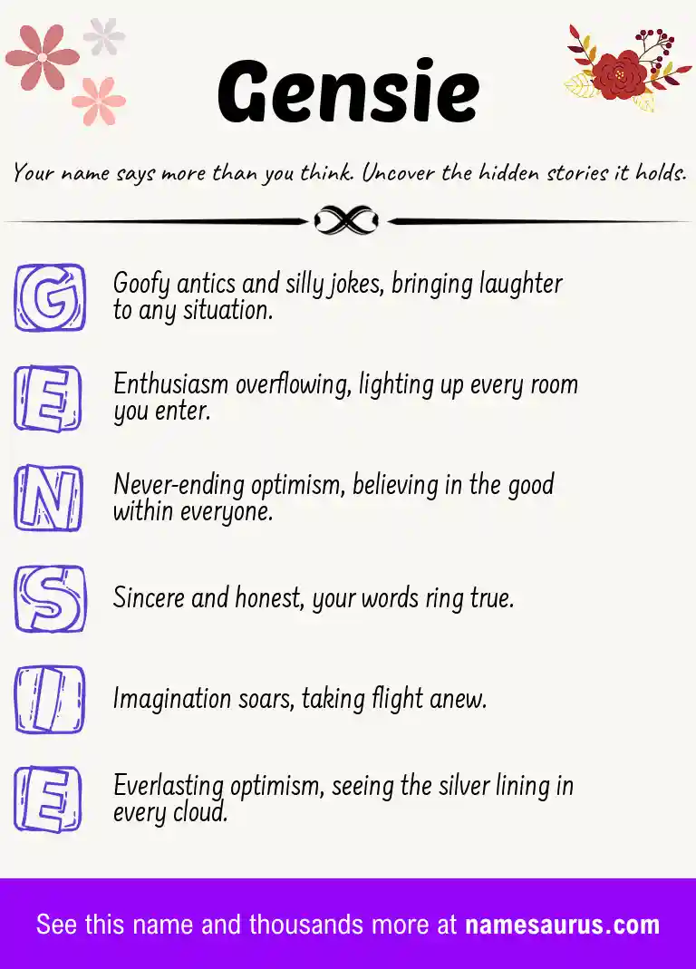 Acrostic poem about Gensie.