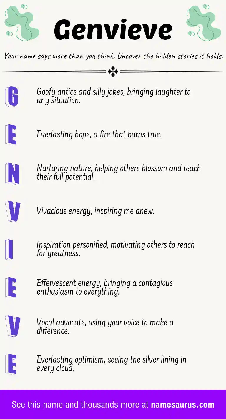 Acrostic poem about Genvieve.