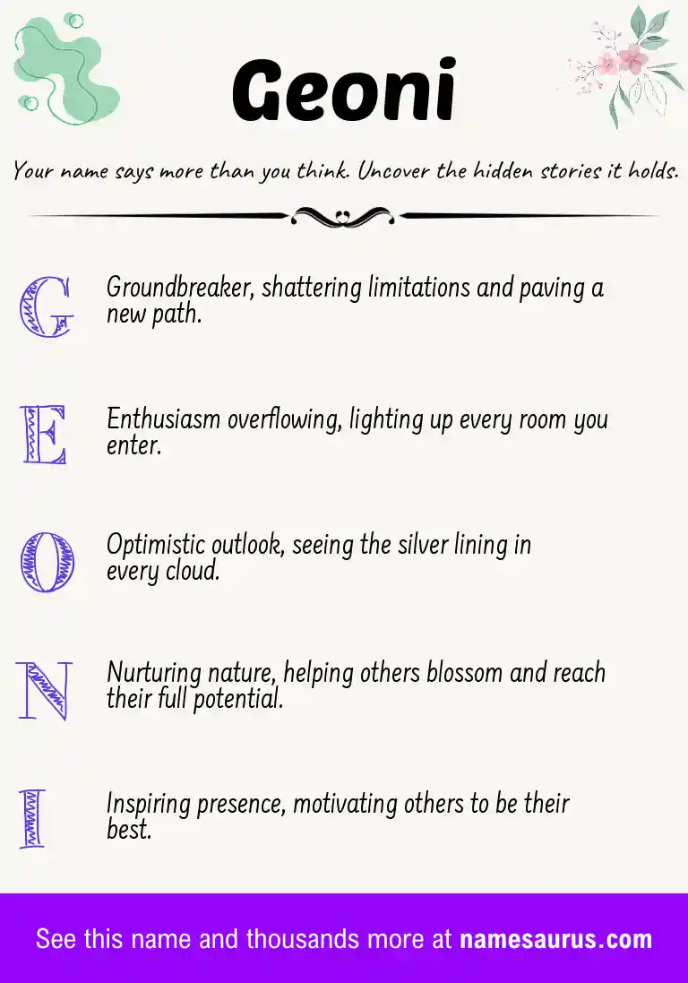 Acrostic poem about Geoni.