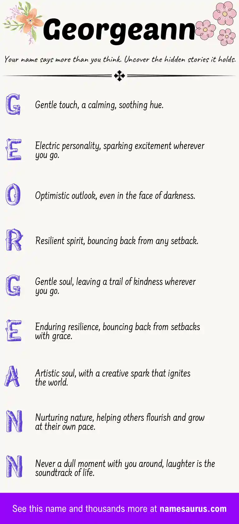 Acrostic poem about Georgeann.