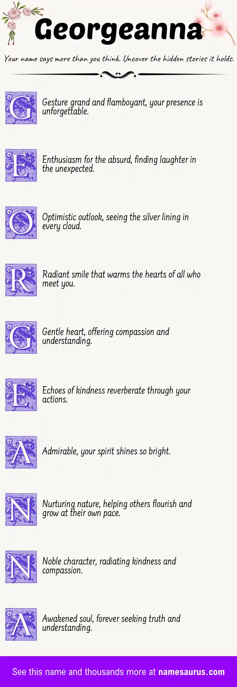 Acrostic poem about Georgeanna.