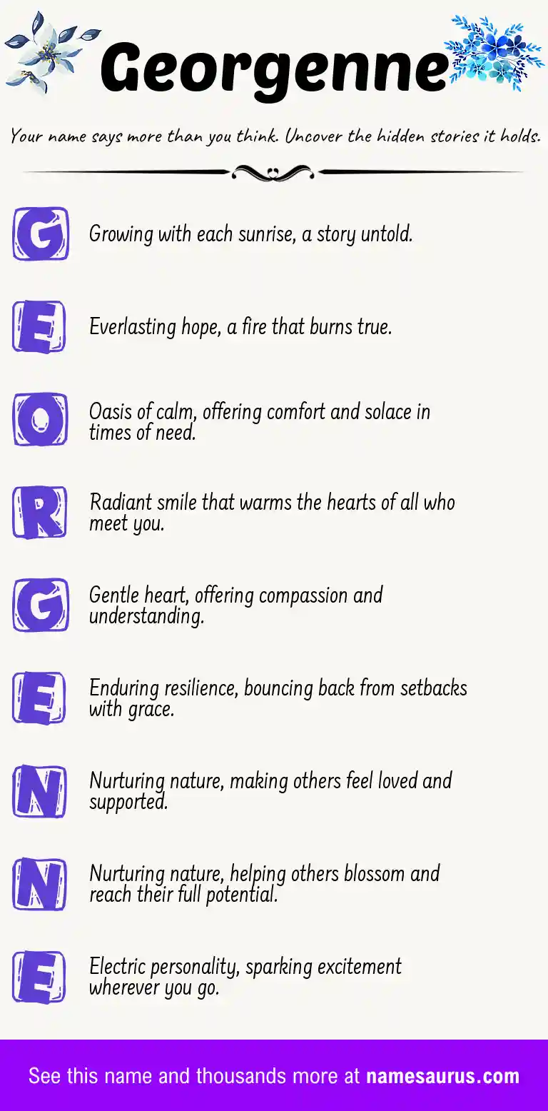 Acrostic poem about Georgenne.