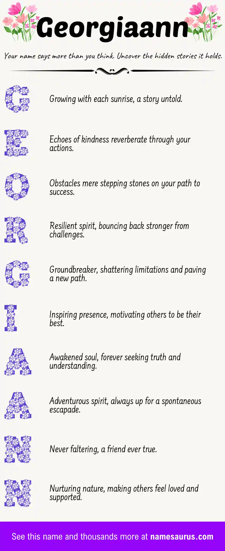 Acrostic poem about Georgiaann.